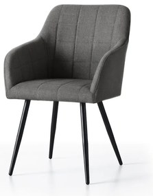 Sada dvoch jedálenských stoličiek LUXANO grafitové / čierne nohy (2 ks)