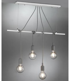 ONLI - Luster na lanku WIRE 4xE27/15W/230V šedá/biela