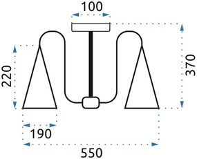 Toolight - Škandidávska závesná lampa 5-ramenná 5xE27 60W APP442-CP, čierna-hnedá, OSW-03696