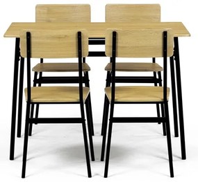 Autronic BONTEC Jedálenský set so 4 stoličkami, 110x70x76cm, mdf, divoký dub, AUT-O2155 OAK Farba: Prírodné