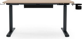 Elektrický stôl s reguláciou výšky ergonomický antracitový/dub sonoma,1200x600 mm: ARIA