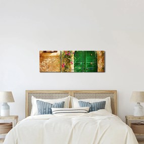 Obraz starých dverí (s hodinami) (90x30 cm)