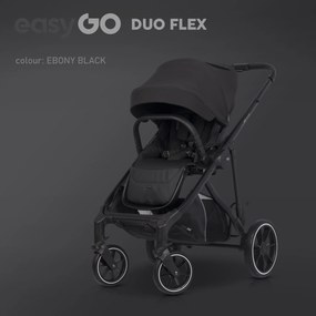 Súrodenecký kočík EasyGo Duoflex Ebony Black, 2 športové časti , 2 hlboké vaničky