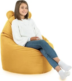 Detské kreslo Sako TEDDY – mäkké plyšové kreslo pre najmenších Farba: Žltý