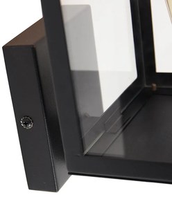 Moderné vonkajšie nástenné svietidlo čierne so sklom 30 cm - Rotterdam