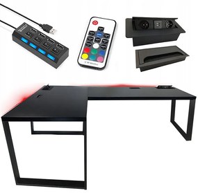 Písací Stôl Roh. Loft Top Čierna 240x160x3,6 Model 3