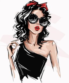 Sklenený obraz - Fashion woman (70x50 cm)