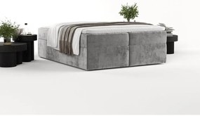 Sivá boxspring posteľ s úložným priestorom 200x200 cm Yoko – Maison de Rêve