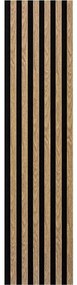 Akustické dekoračné panely, dub svetlý 3D lamely na filcovom podklade, rozmer 270 x 30 cm, IMPOL TRADE