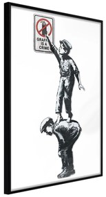 Artgeist Plagát - Graffiti Is a Crime [Poster] Veľkosť: 40x60, Verzia: Čierny rám s passe-partout