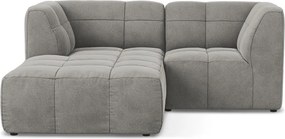 Sivá zamatová rohová pohovka (ľavý roh/s leňoškou) Aloha – Makamii