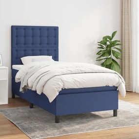 Boxspring posteľ s matracom modrá 100x200 cm látka 3142079