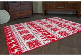 Sammer Vianočný koberec s motívom sobov a vločiek GR1636 80 x 150 cm