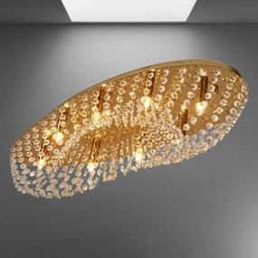 Strop svietidlo LUXERA 62440 GOLD ELIPTHON krištáľ 65CM