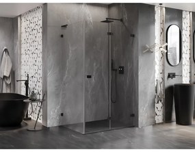 Mexen Lunar-F L, sprchový kút pravý 100 x 90 cm, 8mm číre sklo, čierny profil, 836L-100-090-70-00-P
