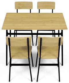 Autronic BONTEC Jedálenský set so 4 stoličkami, 110x70x76cm, mdf, divoký dub, AUT-O2155 OAK Farba: Prírodné