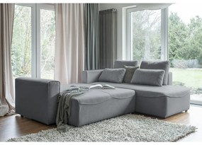 Sivá rozkladacia rohová pohovka (variabilná) Homely Tommy – Miuform