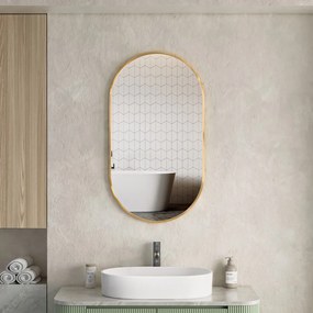 Erga Oval, oválne zrkadlo 50x90cm, zlatý rám, ERG-V01-OVAL-5090-GD