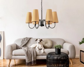Toolight - Stropné svietidlo 6xE27 APP753-6, čierna-béžová, OSW-08491