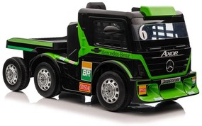 LEAN CARS Elektrický Kamión s prívesom Mercedes XMX622B LCD zelená  - 2X45W - 2x12V7Ah - 2023