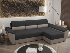 Rohová sedacia súprava Radiant L3 (čierna + capuccino) (P). Akcia -19%. Vlastná spoľahlivá doprava až k Vám domov. 1057466