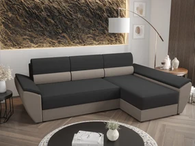 Rohová sedacia súprava Radiant L3 (čierna + capuccino) (P). Akcia -19%. Vlastná spoľahlivá doprava až k Vám domov. 1057466