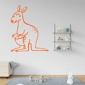Veselá Stena Samolepka Roztomilá Kengura Farba: oranžová, Veľkosť: 100 x 80 cm
