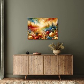 Sklenený obraz - Pestrofarebná lúka (70x50 cm)