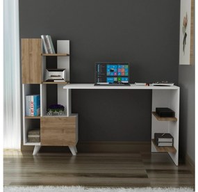 PC stolík Allisa (biela + orech). Vlastná spoľahlivá doprava až k Vám domov. 1088555