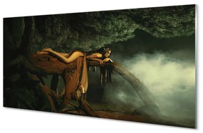 Obraz plexi Žena strom mraky 140x70 cm