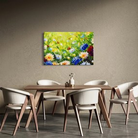 Obraz rozkvitnutej lúky, olejomaľba (90x60 cm)
