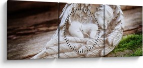 Obraz - Spiaci anjelik (s hodinami) (90x30 cm)