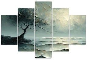 Obraz - Olejomaľba stromu s oceánom (150x105 cm)
