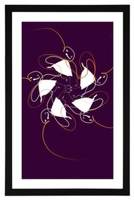 Plagát s paspartou tanec so stuhami na tmavom pozadí - 60x90 white