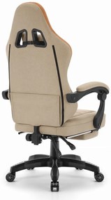 Pohodlná herná a kancelárska stolička HC-1015 s podnožkou - béžová