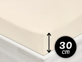 Jersey napínacie prestieradlo na vysoký matrac JR-002 Smotanové 180 x 200 - výška 30 cm