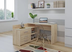 Rohový pc stolík Debio 1 (dub sonoma). Akcia -20%. Vlastná spoľahlivá doprava až k Vám domov. 1132466