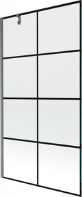 Mexen Next, 1-krídlová vaňová zástena 100 x 150 cm, 6mm číre sklo - čierny vzor, brúsený grafit, 895-100-000-00-77-66