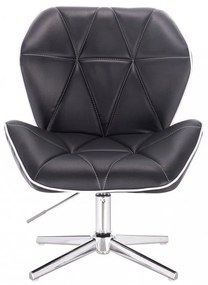 LuxuryForm DESIGN Stolička MILANO MAX na striebornom kríži - čierna