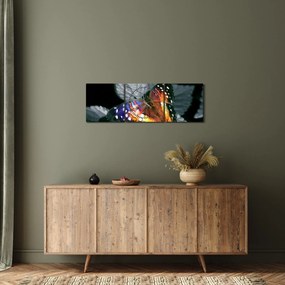 Obraz motýľa (s hodinami) (90x30 cm)