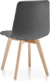 Jedálenská stolička zamatová, sivá CT-V4081 GREY4