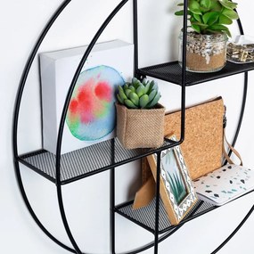 Čierna poschodová kovová polica 55 cm Across – Kave Home