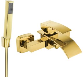 Mexen Aries R77 vaňová batéria s ručným sprchovým setom, zlatá, 74483R77-50