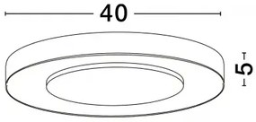 LED stmievateľné čierno-biele dizajnové stropné svietidlo Pada 40