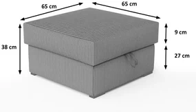 Čierny taburet SMART COSARO s úložným priestorom 65x65 cm