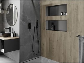 Mexen X-Wall-NR, polica na zapustenie bez príruby 75 x 30 cm, grafitová matná - 19E1753010