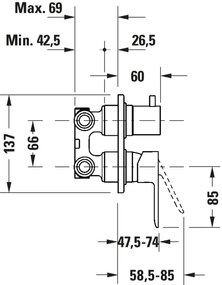Duravit DC5210008010 - Sprchová batéria pre podomietkovú inštaláciu D-CODE lesklý chróm