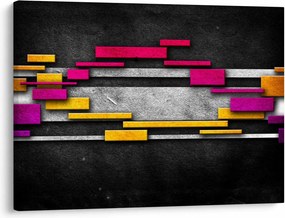 Obraz farebné abstrakcie na čiernom pozadí (70x50 cm)