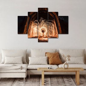 Obraz - Svetelná show na koľajniciach (150x105 cm)