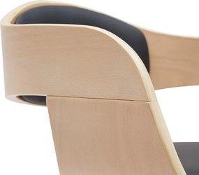 Barová stolička Kingston B - koženka, čierny rám - prírodná/čierna